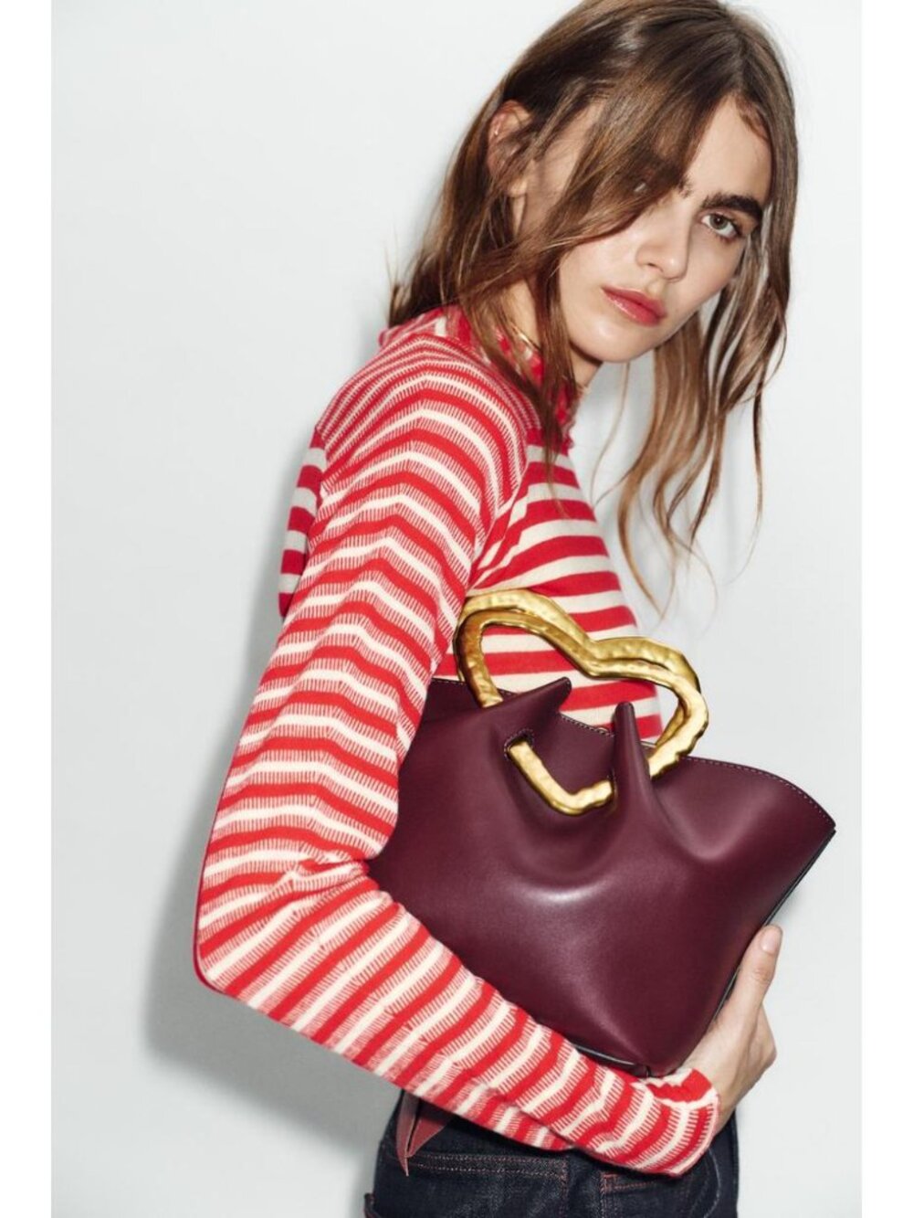 ZARA METAL-HANDLE HANDBAG